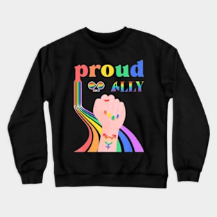 Proud Ally LGBTQ+  Gay Pride Month Cute Crewneck Sweatshirt